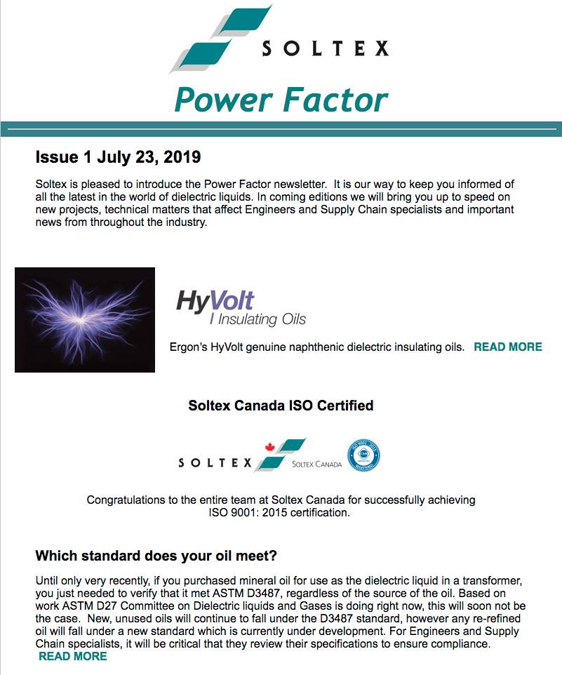 Ergon HyVolt transformer fluid, Ergon HyVolt transformer liquid, naphthenic insulating oil