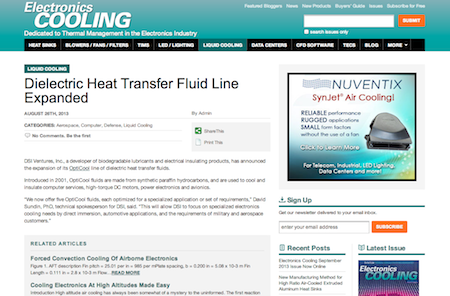 Electronics Cooling, OptiCool, Soltex Inc.